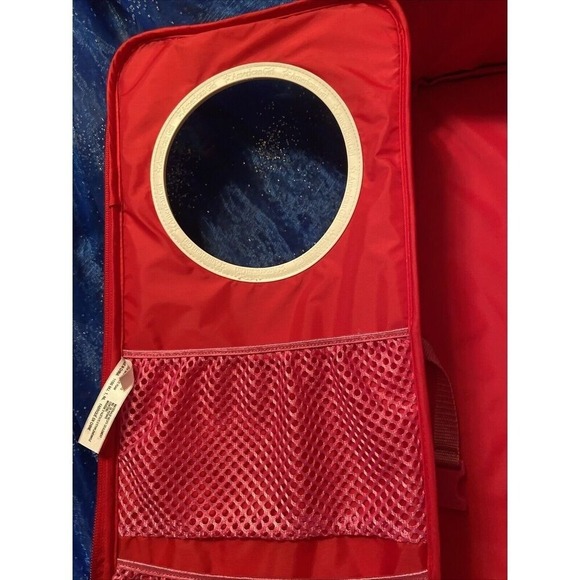 EUC American GIRL Doll Carrier Backpack Case Red & Pink with Luggage Tag - Picture 4 of 11